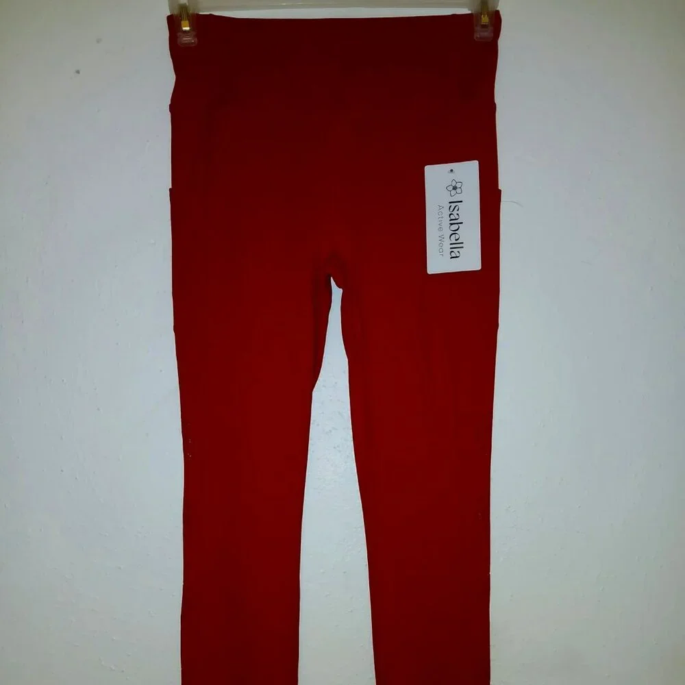 SMALL RED ISABELLA ACTIVEWEAR LEGGINGS - Picture 1 of 3